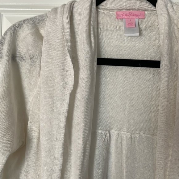 Lilly Pulitzer White Open Front Cardigan - Picture 2 of 4